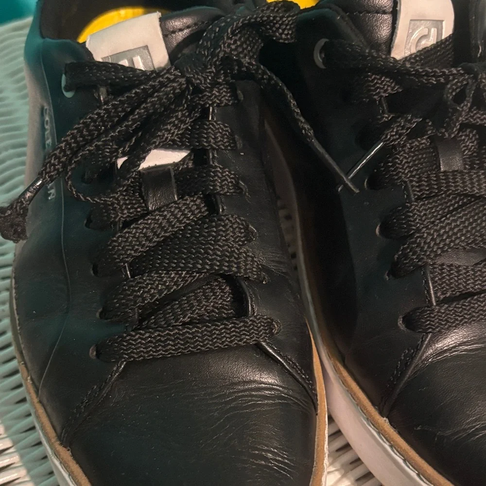 Cole Haan Women's Black and White Leather Grandpro Topspin Sneakers